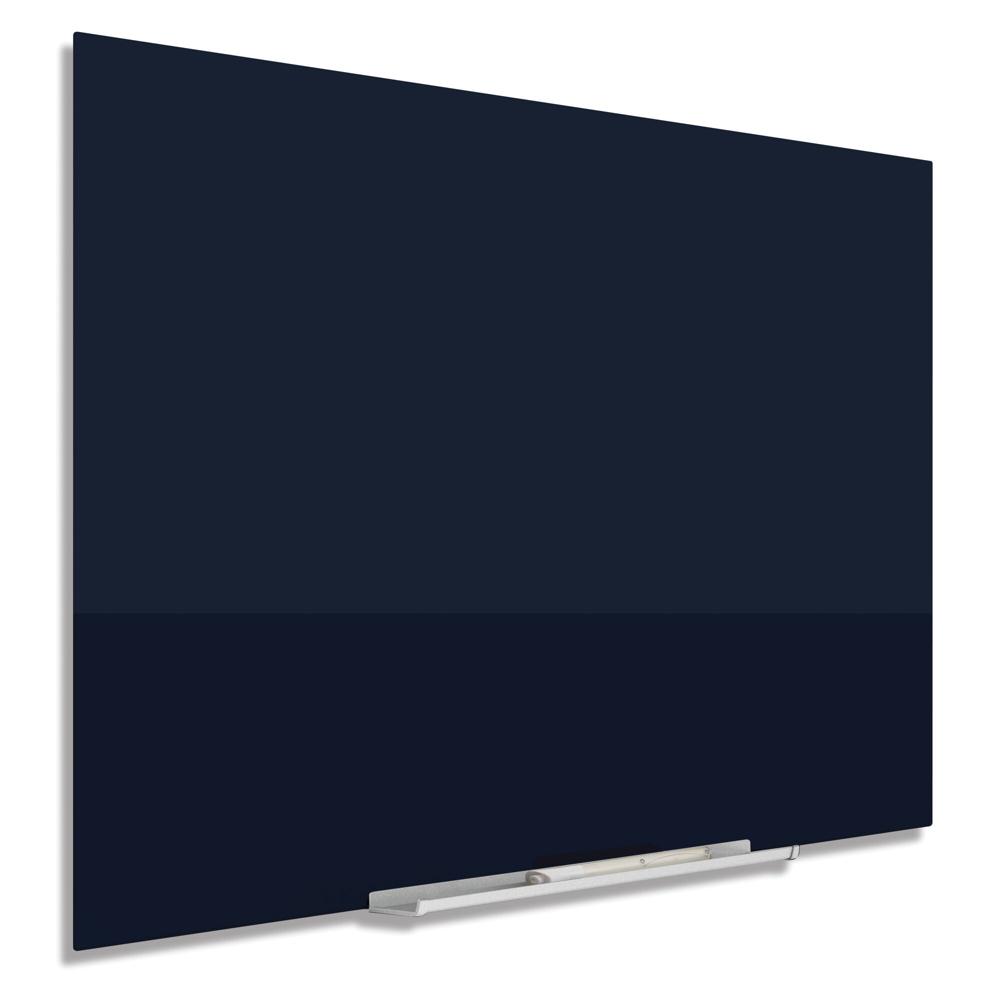 Quartet InvisaMount Glass DryErase Board, 74" x 42", Black Surface, Frameless