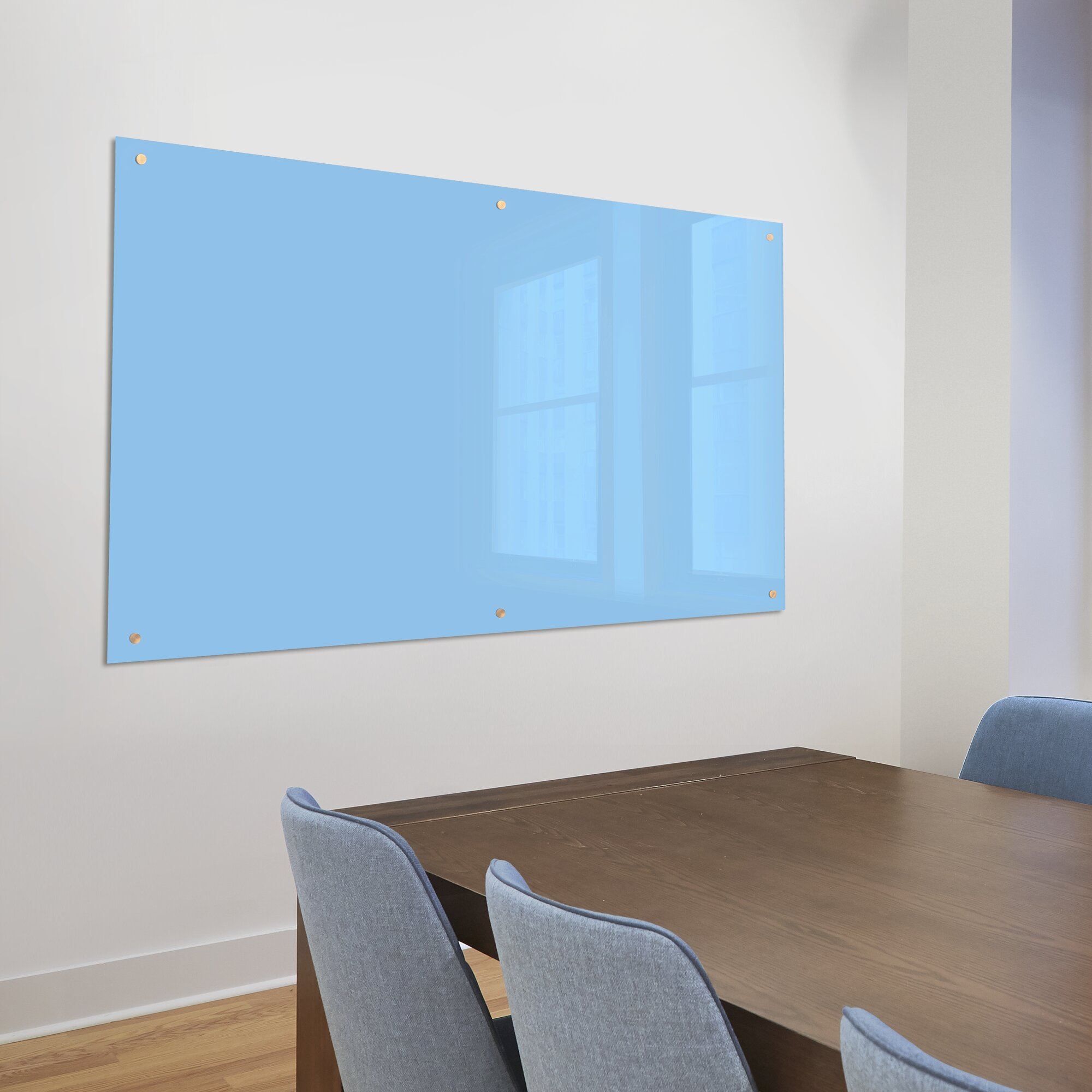 Quartet Brilliance Glass DryErase Board, 36x24 Sky Blue, Office