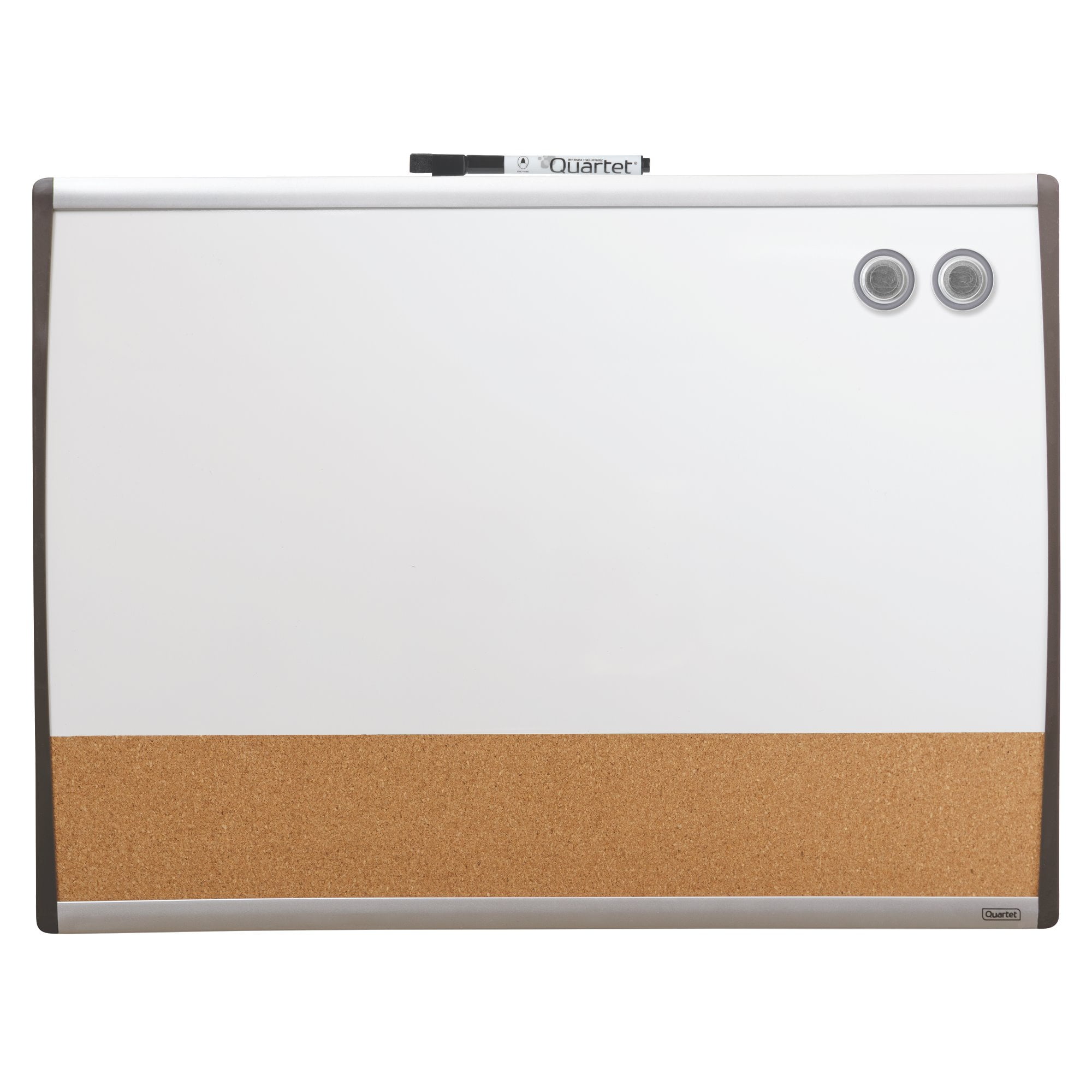 Quartet Magnetic Combination Board, 17" x 23", Dry-Erase & Cork, Black/Silver Frame