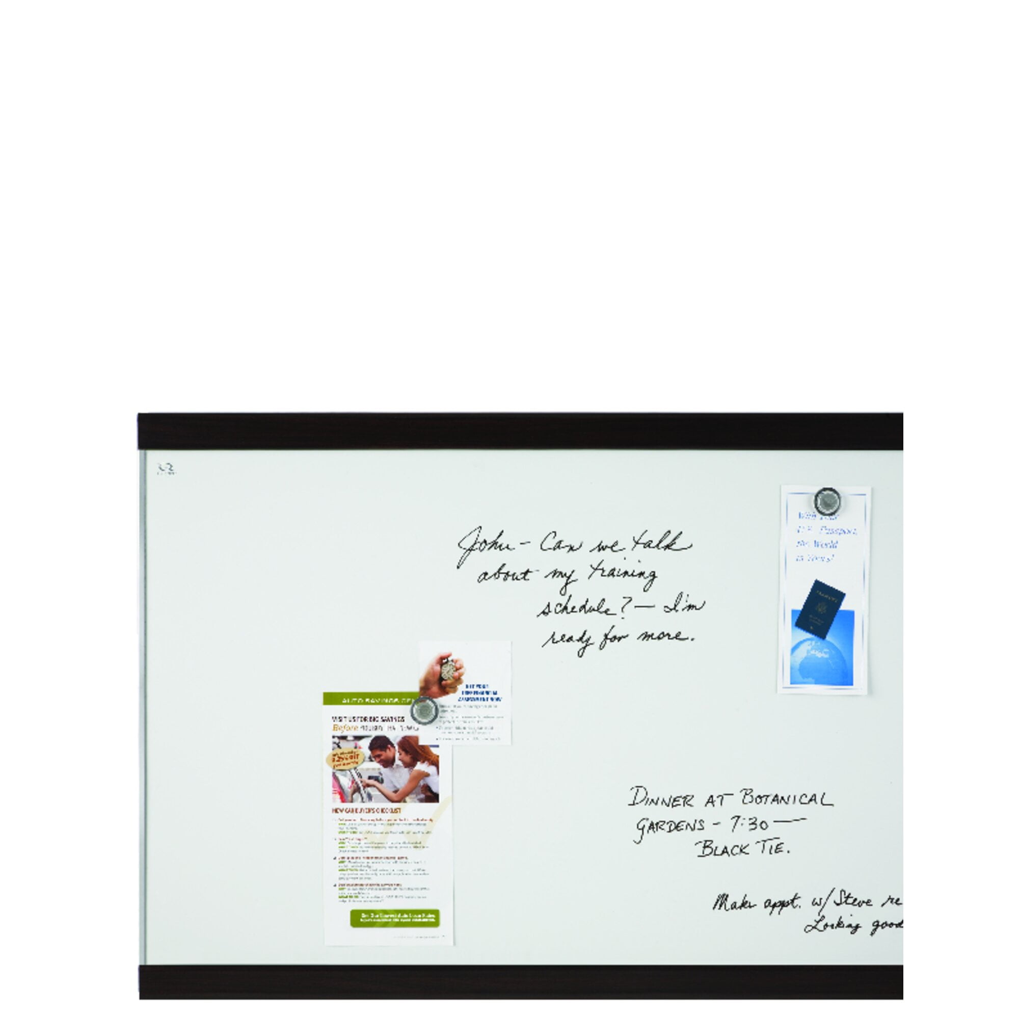 Quartet Magnetic Dry-Erase Board, 24" x 36" (2' x 3'), Mahogany Finish and Aluminum Frame