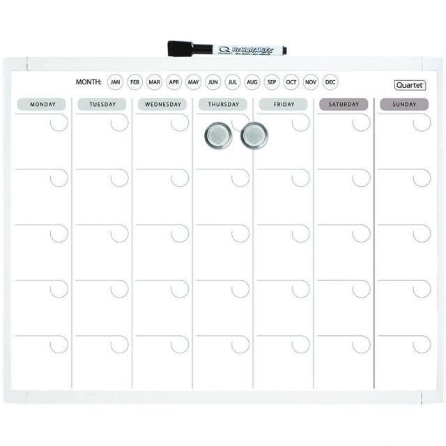 Quartet Dry Erase Calendar, 11" x 14", White