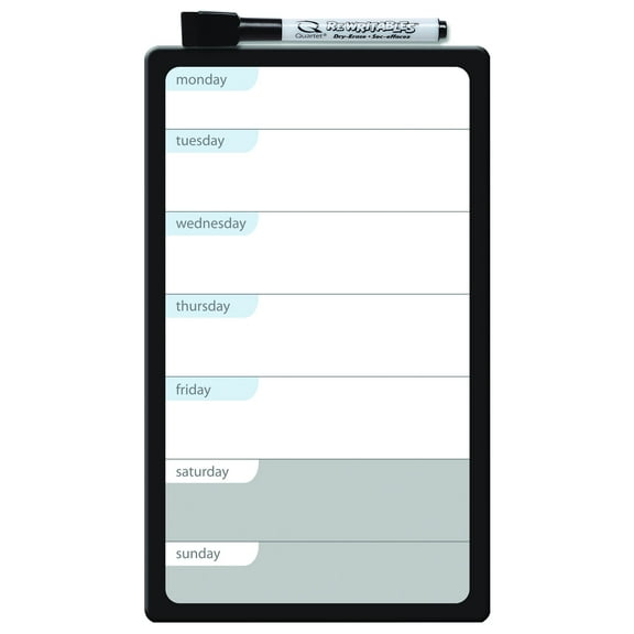 Quartet Magnetic Dry-Erase Weekly Organizer, 6" x 10", Daily Planner, Frameless