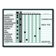 Quartet 781G 24 in. x 18 in. 15-Person Employee In/Out Tracking Board System - White/Gray Surface/Black Aluminum Frame
