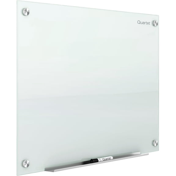 Quartet Magnetic Glass Dry Erase White Board, 36''W x 24''H Whiteboard, Infinity Frameless Mounting, White Surface (G3624W)