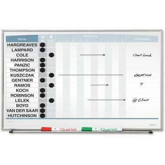 Quartet Matrix 15-employee In/Out Board (33704)