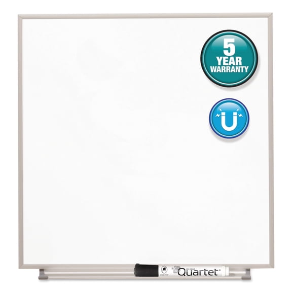 Quartet Matrix Magnetic Boards, Painted Steel, 16 x 16, White, Aluminum Frame -QRTM1616