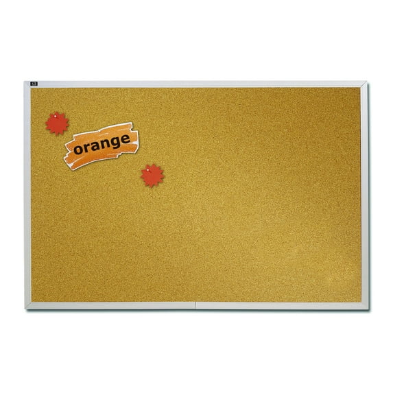 Quartet Natural Cork Bulletin Board 96 x 48 Aluminum Frame - Cork Boards