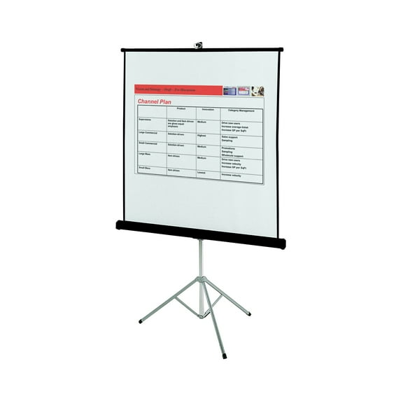 Quartet Portable Tripod Projection Screen, 60" x 60", High-Res, Matte Surface