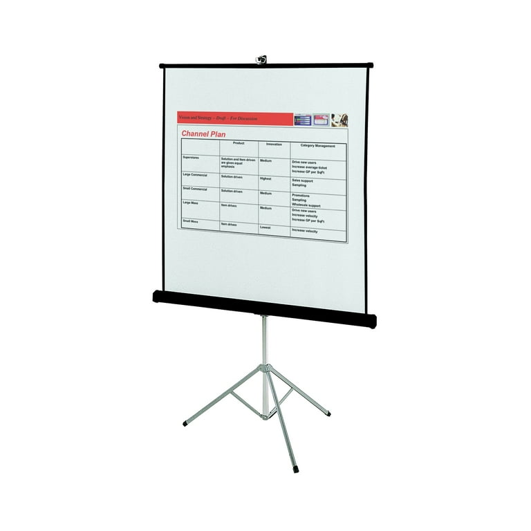 Portable Tripod Projection Screen, 60 x 60, White Matte Finish Portable Tripod Projection Screen, 60 x 60, White Matte Finish