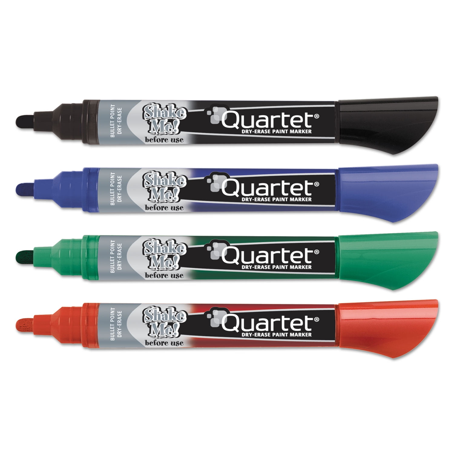Quartet Premium Glass Board Dry Erase Marker, Broad Bullet Tip, Assorted Colors, 4/Pack
