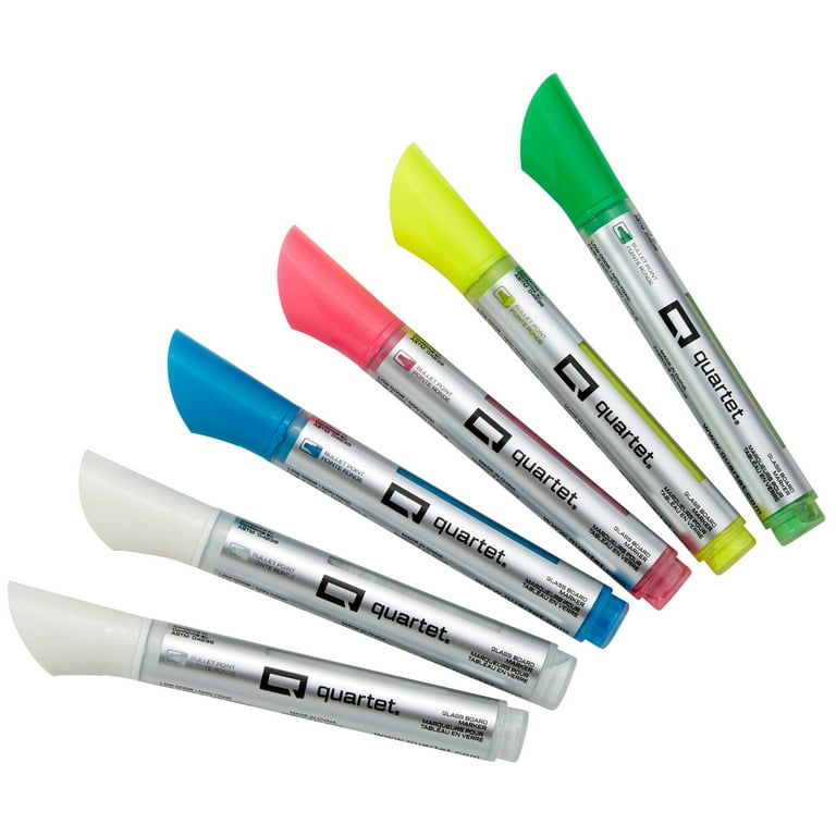 Quartet Glass Board Bullet Tip Neon Markers - Bullet Marker Point Style - Assorted Neon - 6 / Pack Quartet Glass Board Bullet Tip Neon Markers - Bullet Marker Point Style - Assorted Neon - 6 / Pack