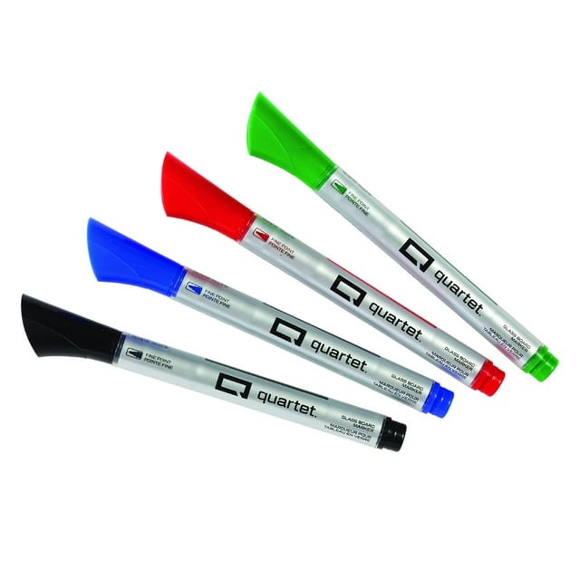Quartet Premium Glass Board DryErase Markers, Fine Tip, Assorted