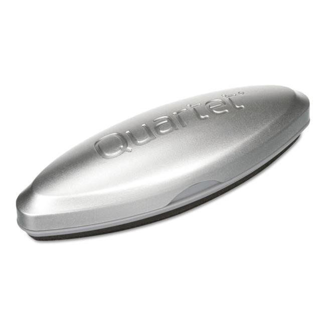 Silver Magnetic 3-in-1 Glass Board Eraser with Felt Pad