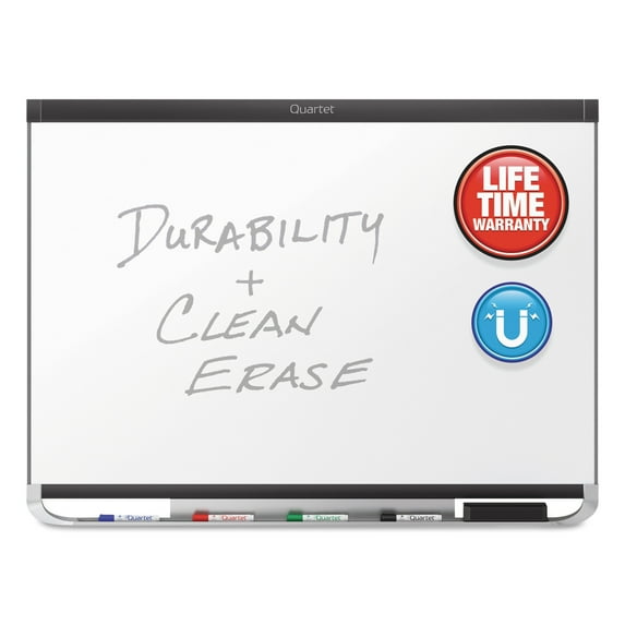 Quartet Prestige 2 DuraMax Magnetic Porcelain Whiteboard, 36 x 24, Black Frame -QRTP553BP2