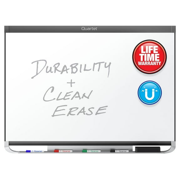 Quartet Prestige 2 DuraMax Porcelain Magnetic Whiteboard, 4' x 3', Graphite Finish Frame