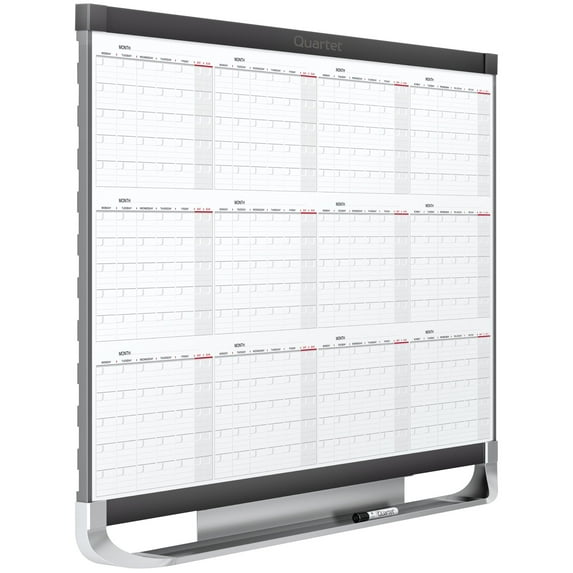 Prestige 2 Magnetic Calendar Board, 3' x 2', 12-Month Total Erase Surface