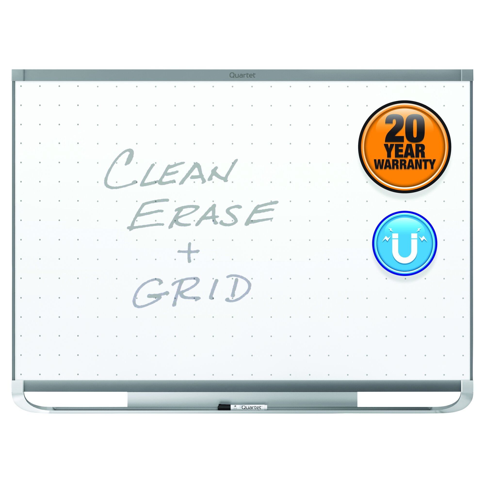Quartet Prestige 2 Total Erase Magnetic Whiteboard, 3' x 2', Graphite Finish Frame