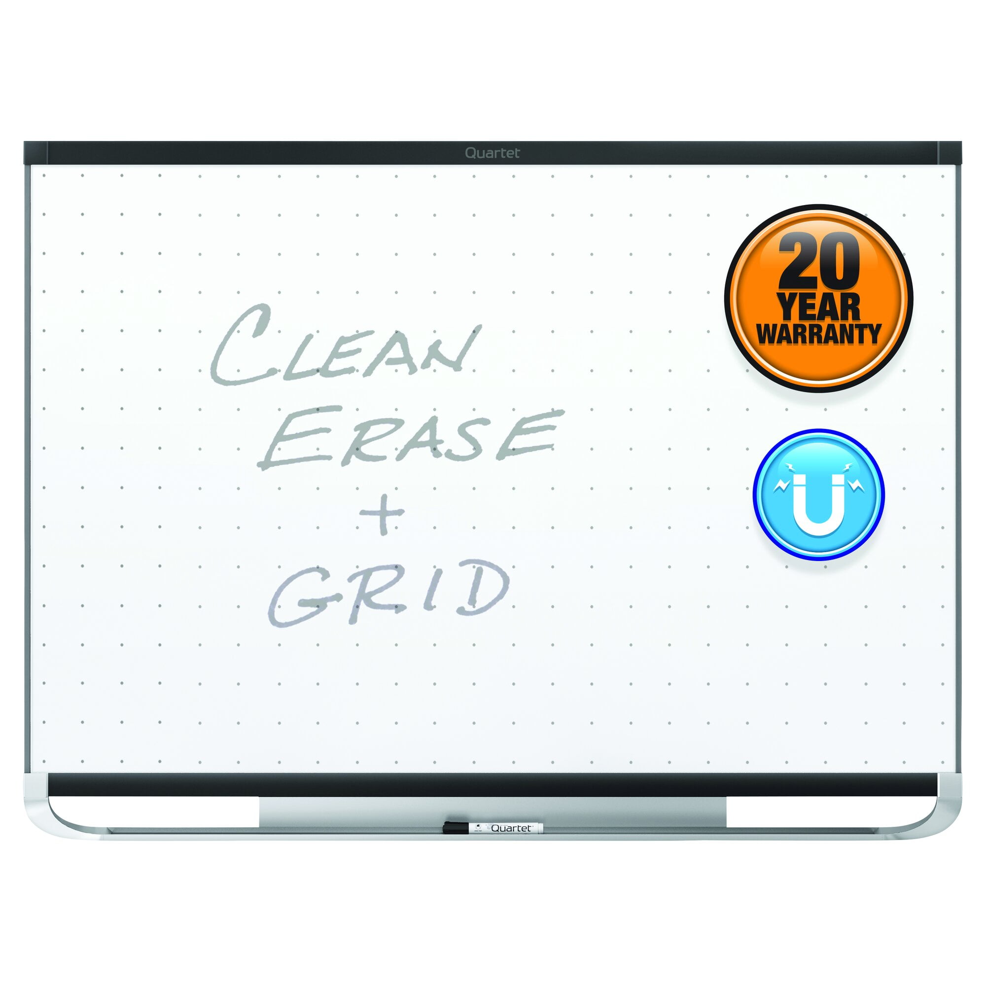 Quartet Prestige 2 Total Erase Magnetic Whiteboard, 8' x 4', Black Aluminum Frame