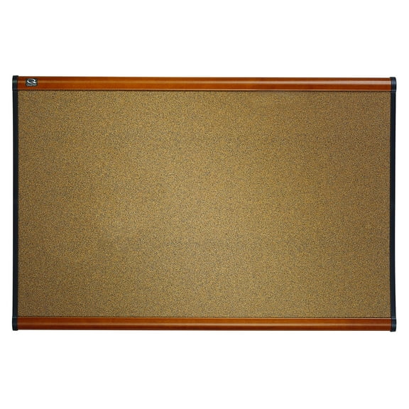 Quartet Prestige Colored Cork Bulletin Board, 4' x 3', Light Cherry Finish Frame