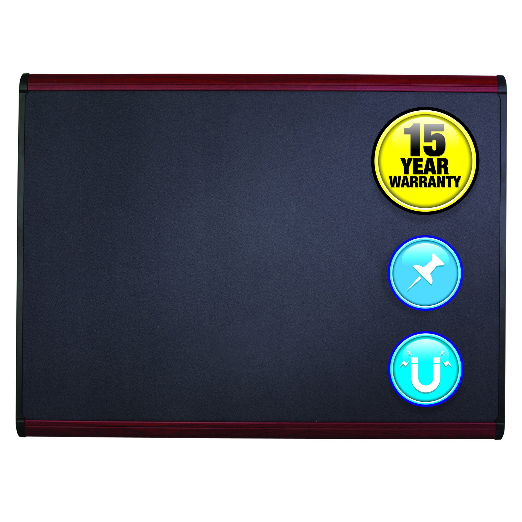 Quartet Prestige Plus Magnetic Fabric Bulletin Board 3 x 2 Mahogany Frame -