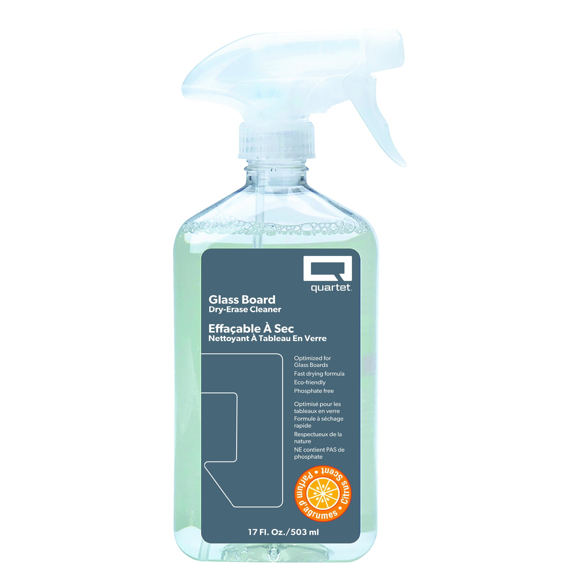 Quartet Quartet Glass DryErase Board Cleaner, 17 Oz., Orange Scented
