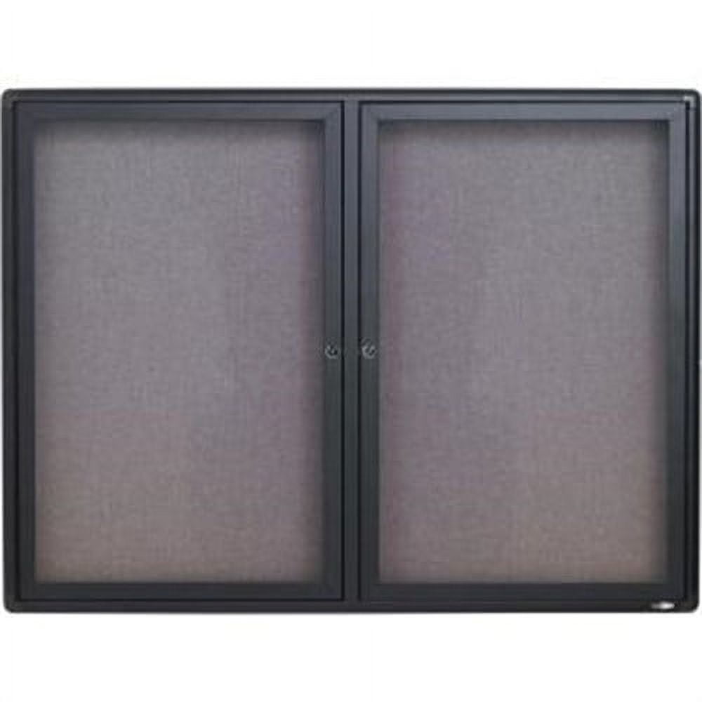 Quartet Radius Frame Indoor Bulletin Board - 36" Height X 48" Width - Gray Fabric Surface (2364L)