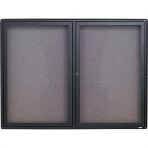 Quartet Radius Frame Indoor Bulletin Board - 36" Height X 48" Width - Gray Fabric Surface (2364L)