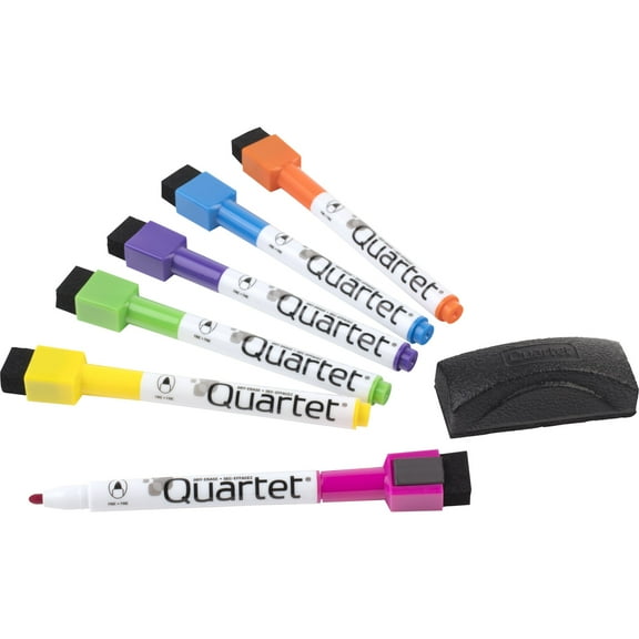 Quartet  ReWritables Mini Dry-Erase Markers [Magnetic]: 6-pack / Assorted (Vivid Colors)
