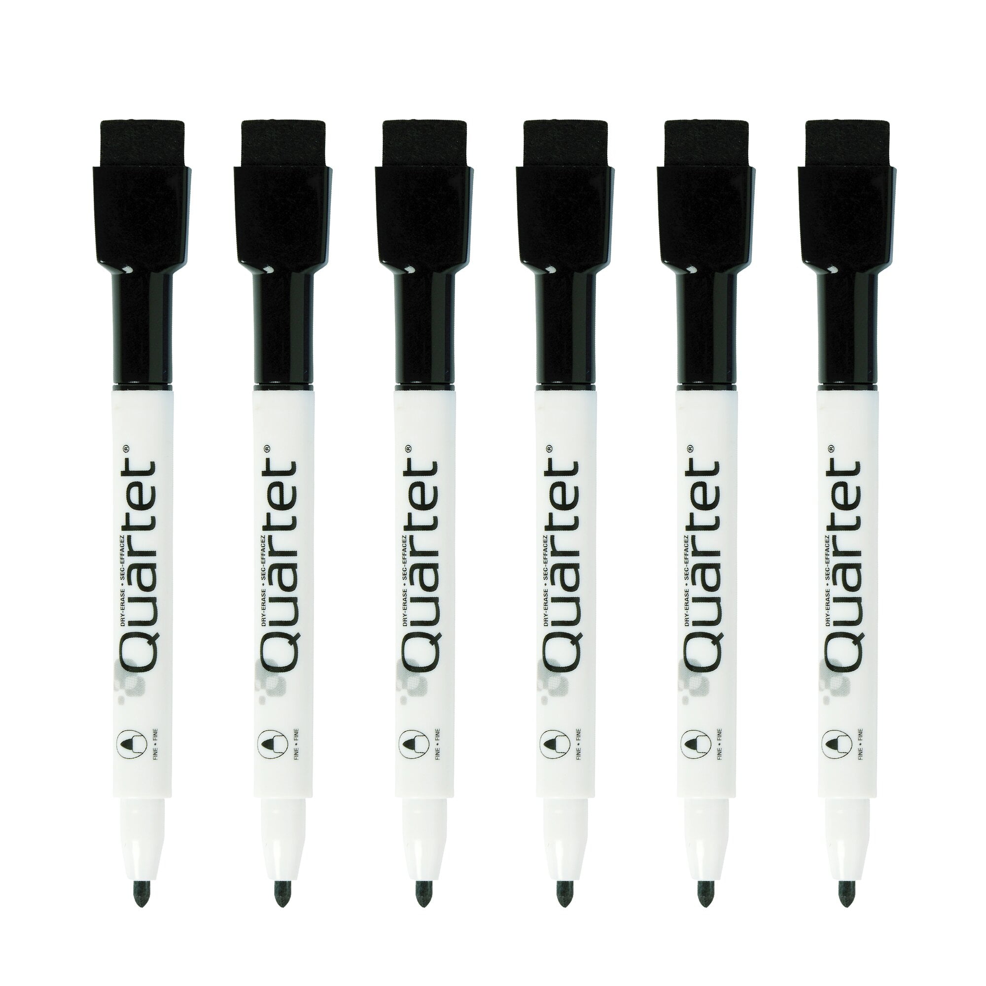 Quartet ReWritables Mini DryErase Markers, Black, 6 Pack