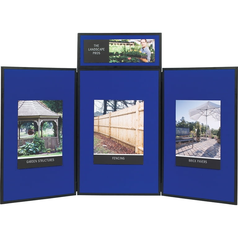 Quartet Show-It! 3-Panel Display System, 6' x 3', Double-sided