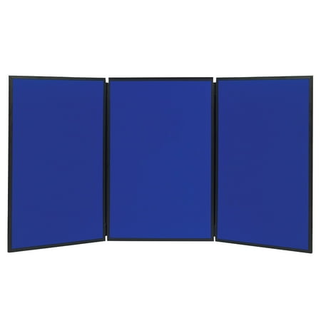 Quartet Show-It! Display System Three-Panel Display 72x36 Blue/Gray SB93513