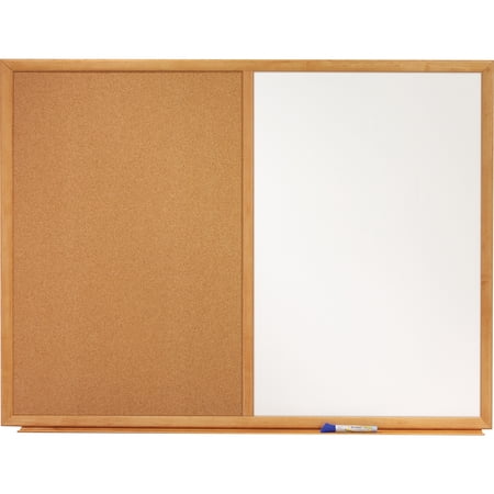 Quartet Standard Combination Whiteboard/Cork Bulletin Board, 3' x 2', Oak Finish Frame
