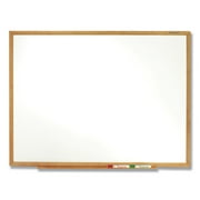 Quartet® Std Melanine Dry-Erase Board, 72 x 48, White, Oak Wood Fr, EA (QRTS577)