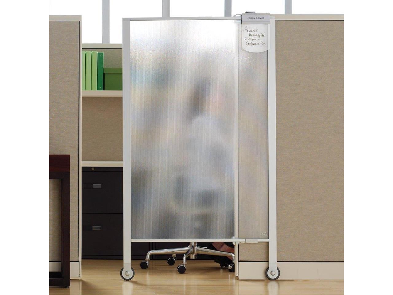Premium Workstation Privacy Screen, 38w x 64d, Translucent Clear/Silver Premium Workstation Privacy Screen, 38w x 64d, Translucent Clear/Silver
