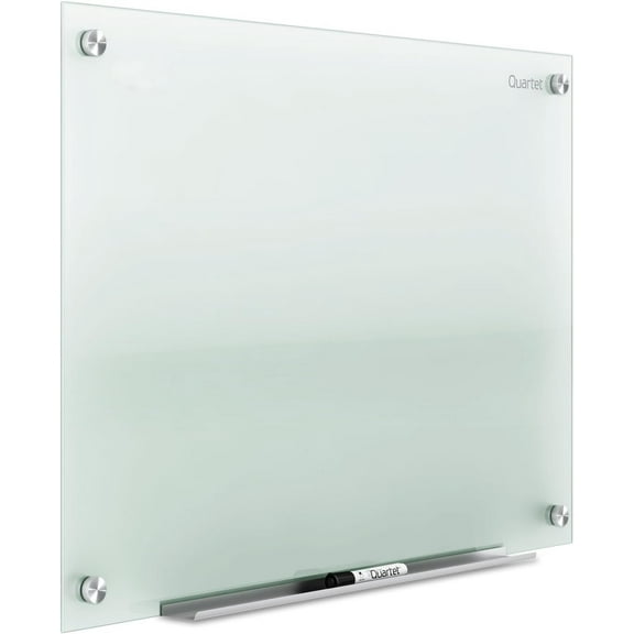 Quartet Whiteboard, Glass Dry Erase Board, Non-Magnetic, 36"W x 24"H, Infinity Frameless Mounting, Frosted Surface, Accessory Tray, and 1 Dry Erase Marker (G3624F)