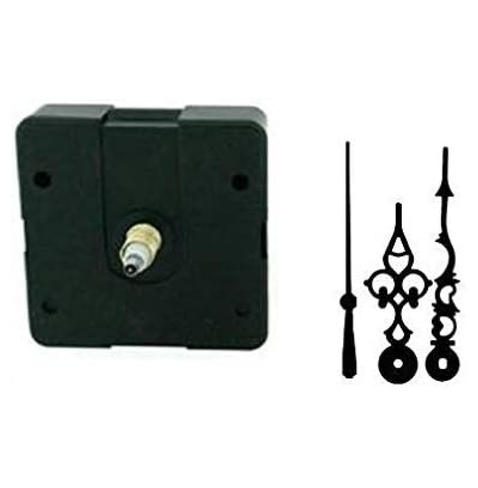 Quartex Quartz Clock Mechanism Movement Kit with 3" Black serpentine
