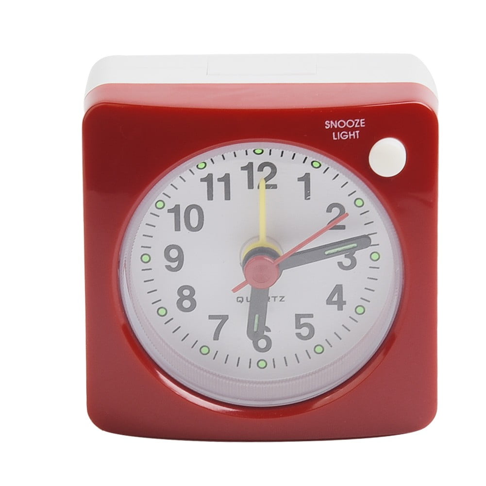 Quartz Alarm Clock With Night Light No Tick Snooze Silent Small Bedside