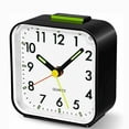 Quartz Alarm Clock With Night Light No Tick Snooze Silent Small Bedside