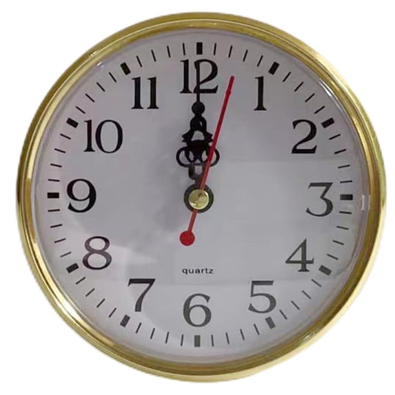 Quartz Clock Insert, 4.33 inches Retro Style DIY Quartz Clock Insert Movement Replacement Gold for Home Bedroom