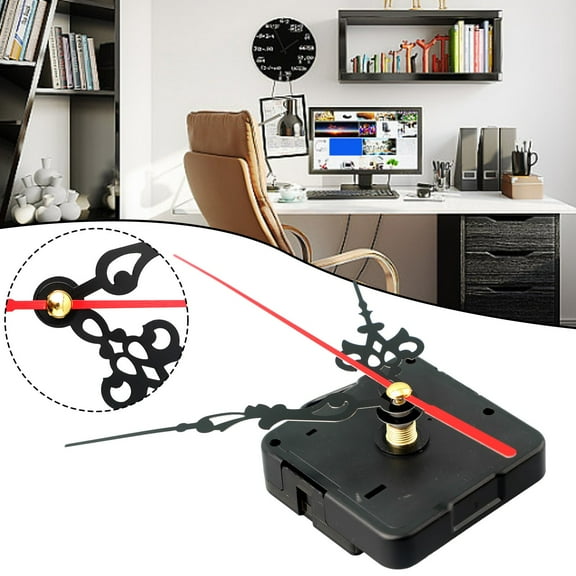 Quartz Clock Mechanism Kit, Wall Clock Mechanisms Battery Powered Replacement, Clock Movement Parts Motor Replacement Silent DIY Repair Parts with 1 Set Hands (No Battery)