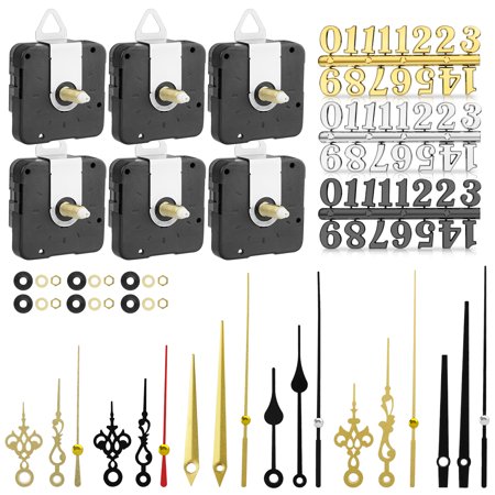 Quartz Clock Movement Mechanism, EEEkit 0.9'' High Torque Long Shaft Clock Movement Mechanism DIY Repair Parts Replacement with 6 Pairs Different DIY Clock Hands and 3 Clock Numerals Kit