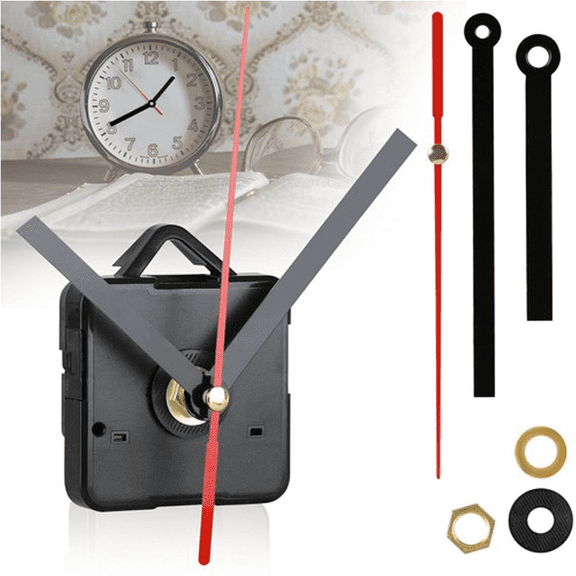 Quartz Clock Movement Mechanism with Hands, 16mm Thread Shaft DIY Clock Repair Kit