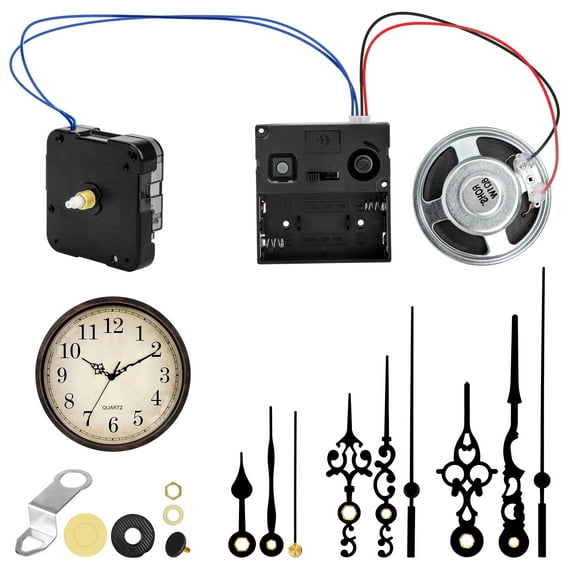 Quartz Clock Movement Replacement Kit, EEEkit Clock Motor Hand Kit with Operated Chime,17/22mm