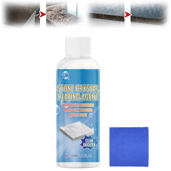 Quartz Countertop Cleaner & Scratch Repair 100ml | Ceramic Tile & Stone Polishing Agent | Streak-Free Brightening | Stain Remover | Shine Restore for Granite, Limestone, Travertine, Surfaces