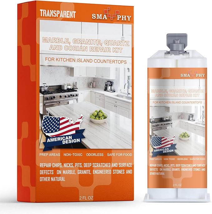 Quartz Countertop Repair Kit(Transparent), Quartz Chip Repair Kit, Marble & Granite Repair to