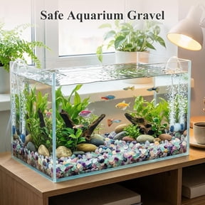 Quartz Crystals, Crushed Chips Tumbled Polished Stones Assorted Irregular Shaped Decorative Rocks Succulent Pebbles for Indoor Plants Aquarium Betta Fish Tank Gravel Vase Filler DIY Crafts 1LB