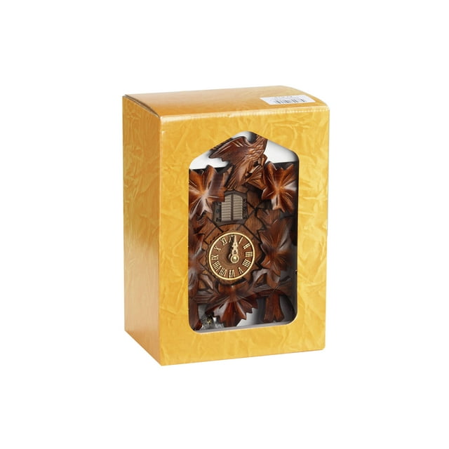 Quartz Cuckoo Clock 5 leaves, bird, with music, Gift-Boxed