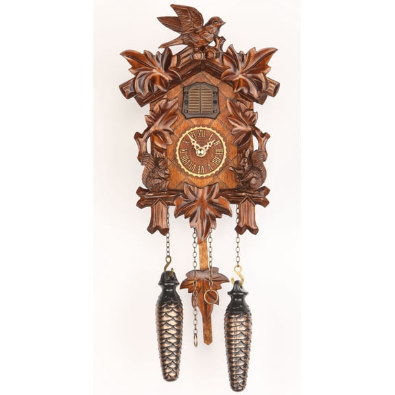 Quartz Cuckoo Clock 5 leaves, bird, with music TU 370 QM