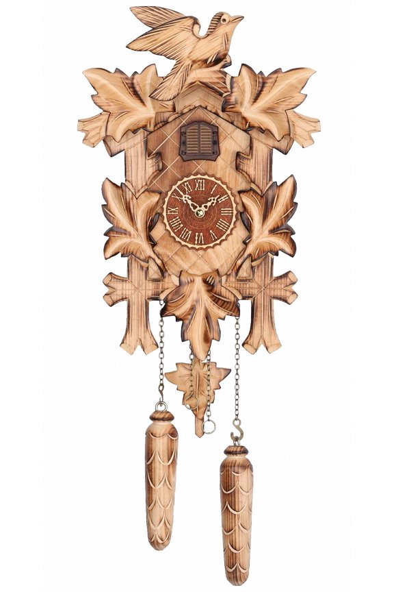 Quartz Cuckoo Clock 5 leaves, bird, with music TU 374 QM HZZG