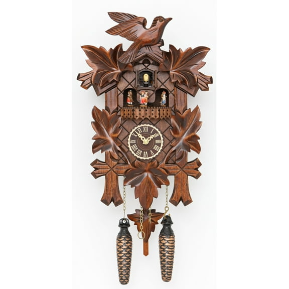 Quartz Cuckoo Clock 5 leaves, bird, with music TU 376 QMT